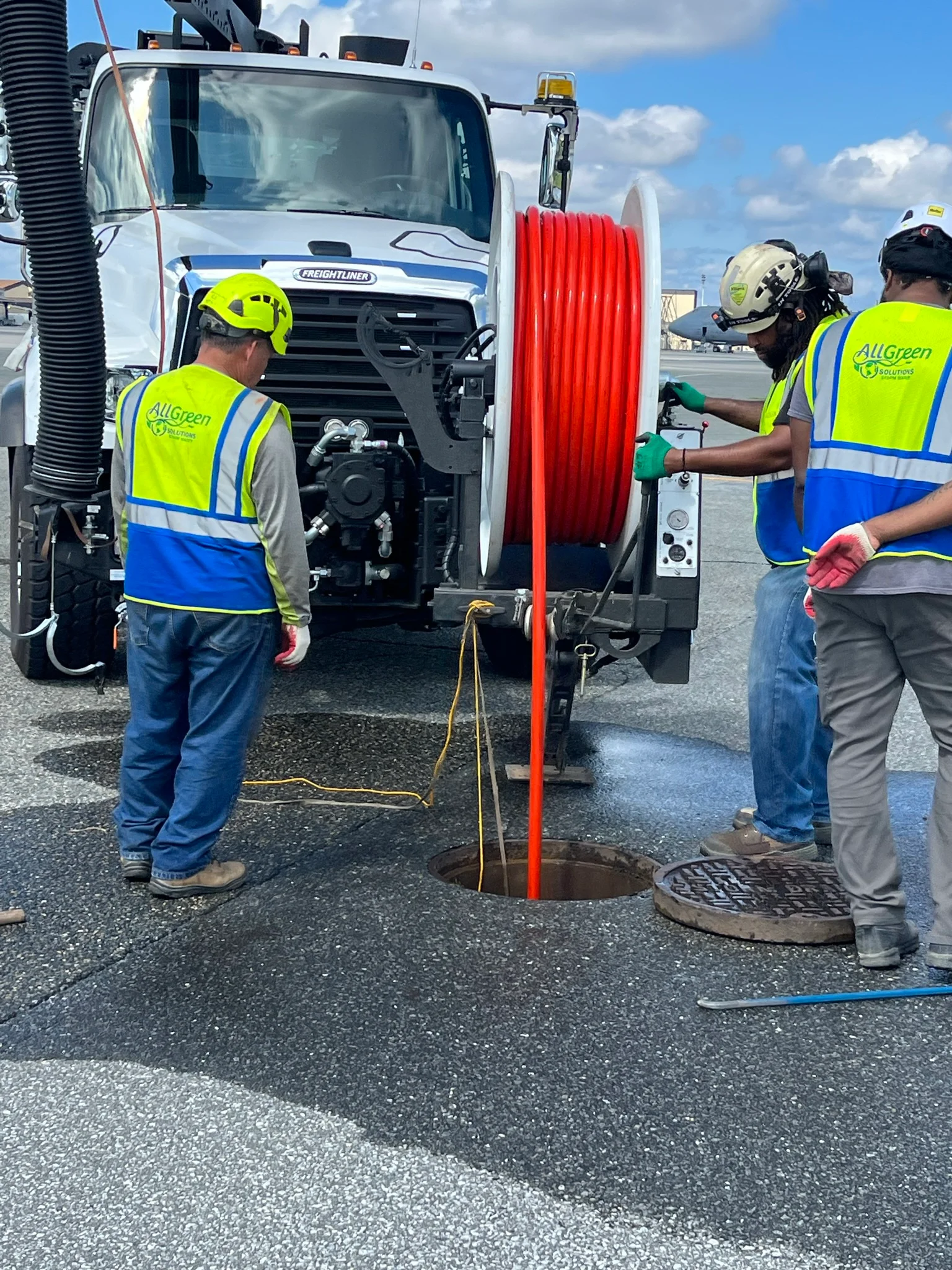 Professional pipe cleaning and inspection truck with hydro-jetting equipment